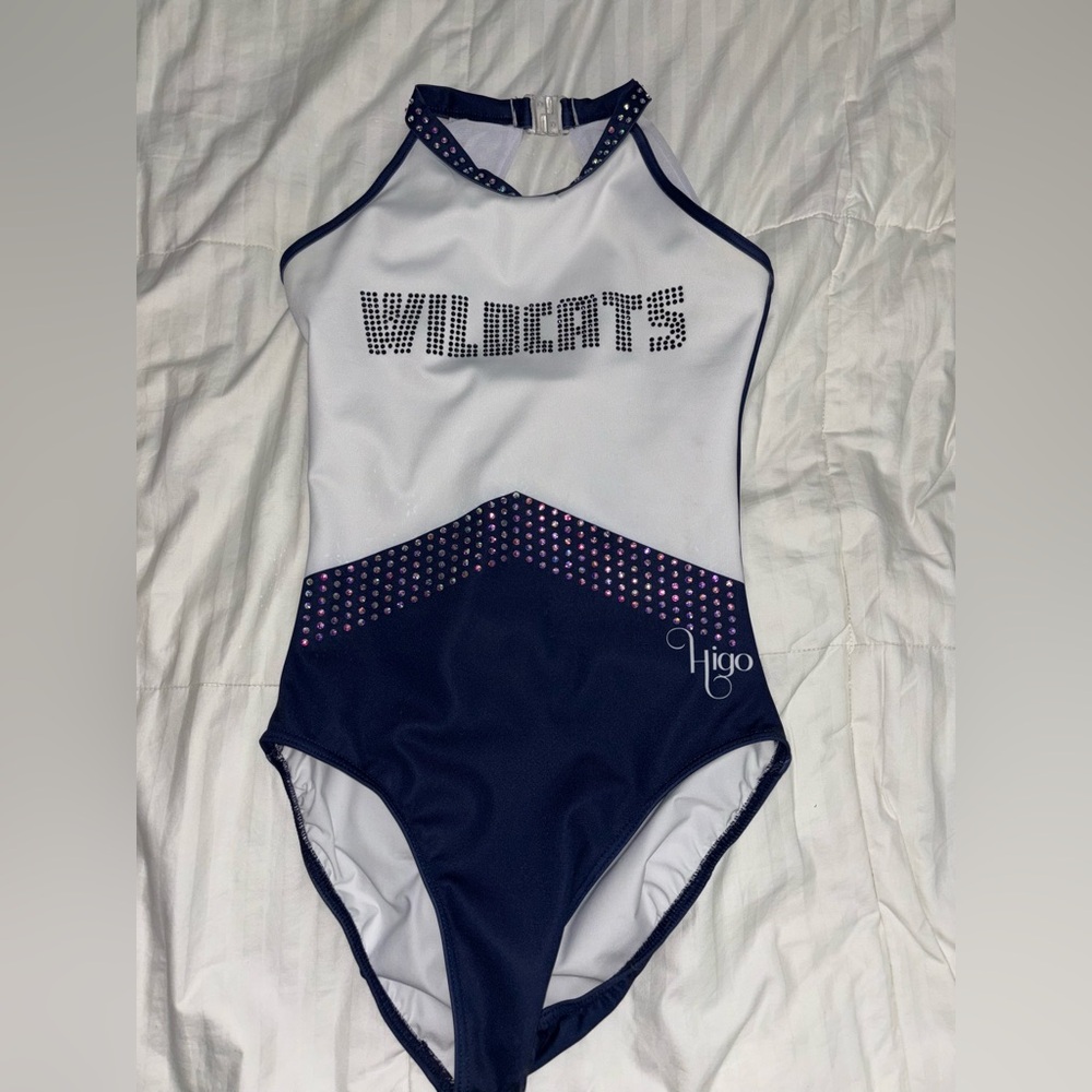 Stylish GymnasticsLeotard - Navy and White